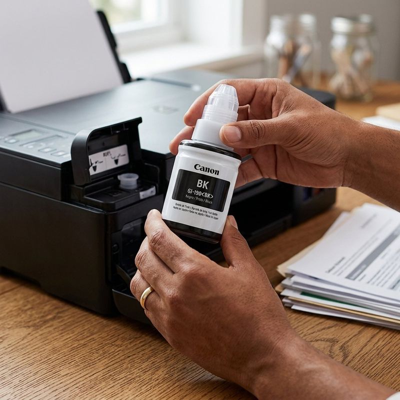 Botella de Tinta Canon GI-190 Negra de 135 mL para Impresoras PIXMA G Series