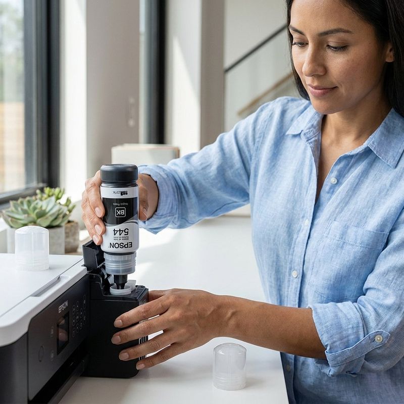 Botella de Tinta Epson T544 Negra de 65 mL para Impresoras EcoTank Compatibles