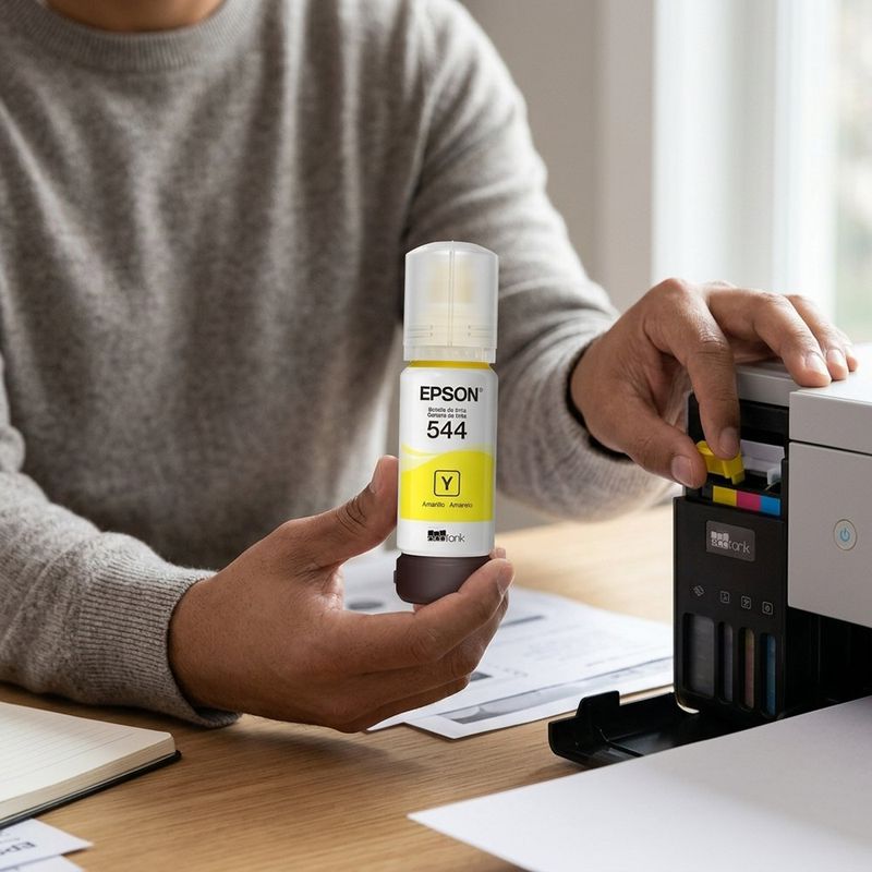 Botella de Tinta Epson T544 Amarilla de 65 mL para Impresoras EcoTank Compatibles