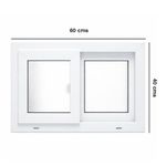Ventana PVC S80 Corrediza Nevada de 60 x 40 cm