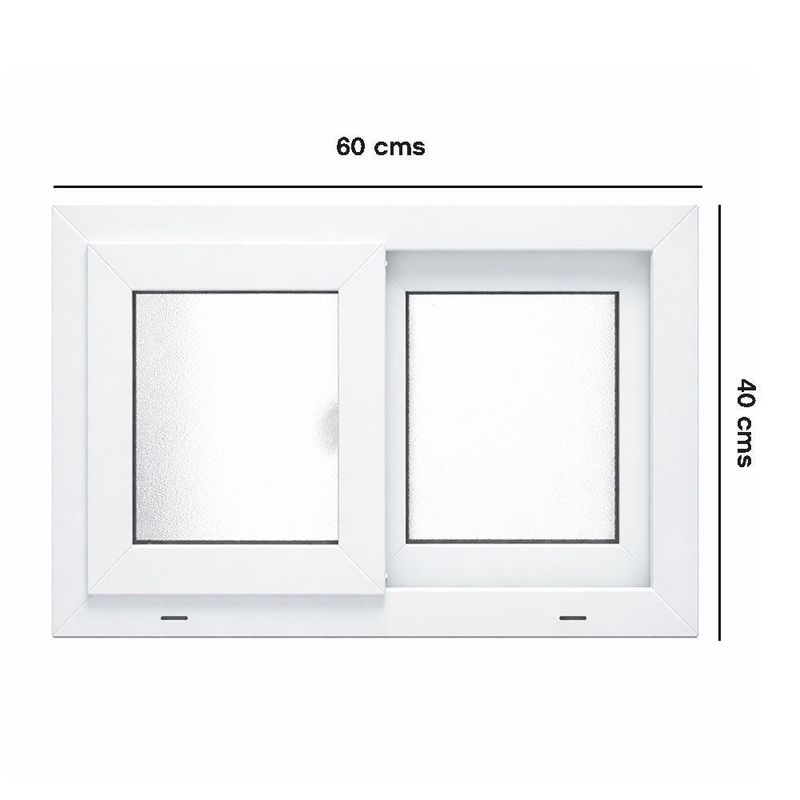Ventana PVC S80 Corrediza Nevada de 60 x 40 cm