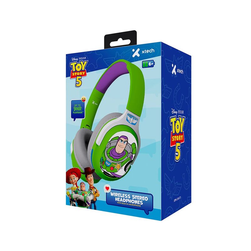 Audífonos Inalámbricos Toy Story Buzz Lightyear Bluetooth 5.3 con Micrófono y Entrada Auxiliar