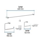 Kit de 6 Accesorios Kubo para Baño Color Cromo