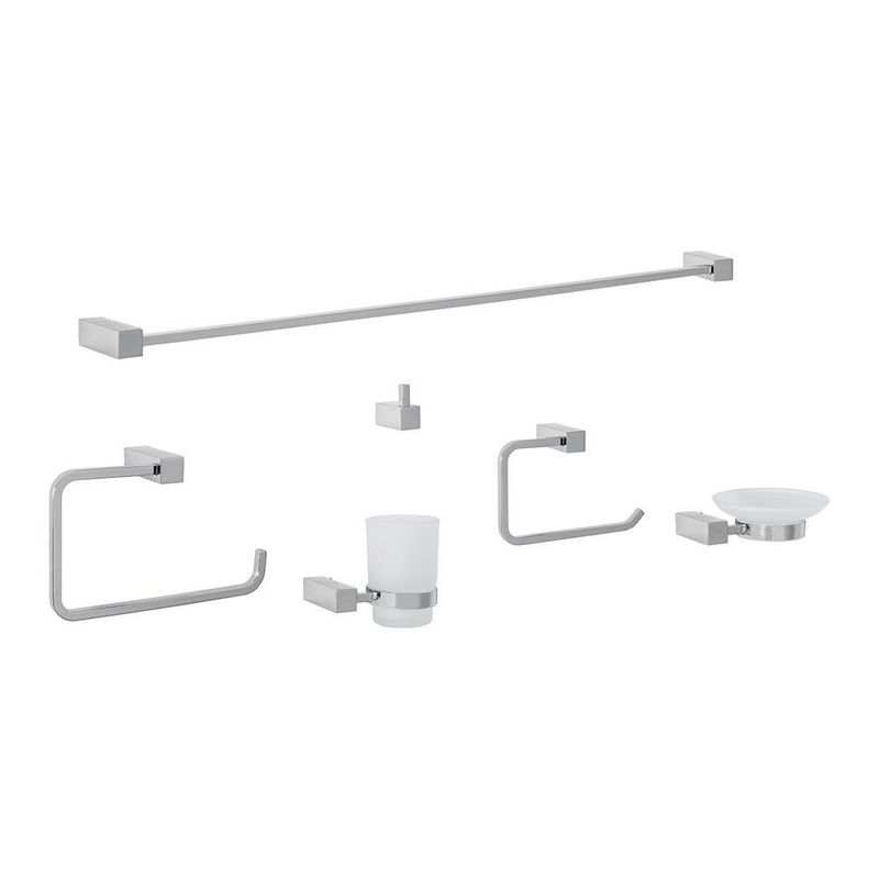 Kit de 6 Accesorios Kubo para Baño Color Cromo