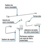 Kit de 6 Accesorios Kubo para Baño Color Cromo