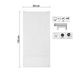 Persiana Romana Pharell Pleat 80 x 175 cm para Ventana Color Blanco