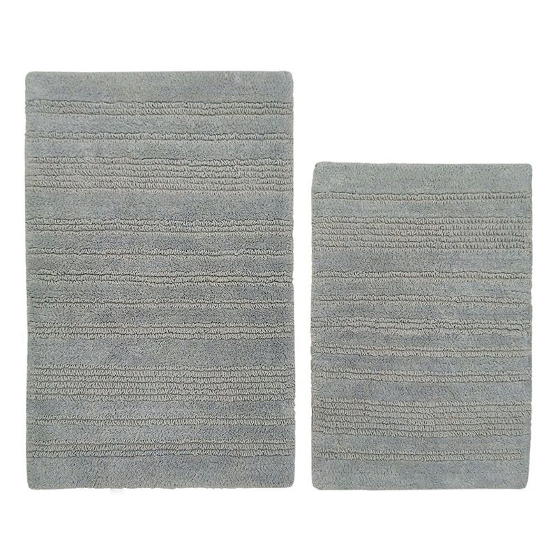 Set de 2 Alfombras Reversibles para Baño Color Gris