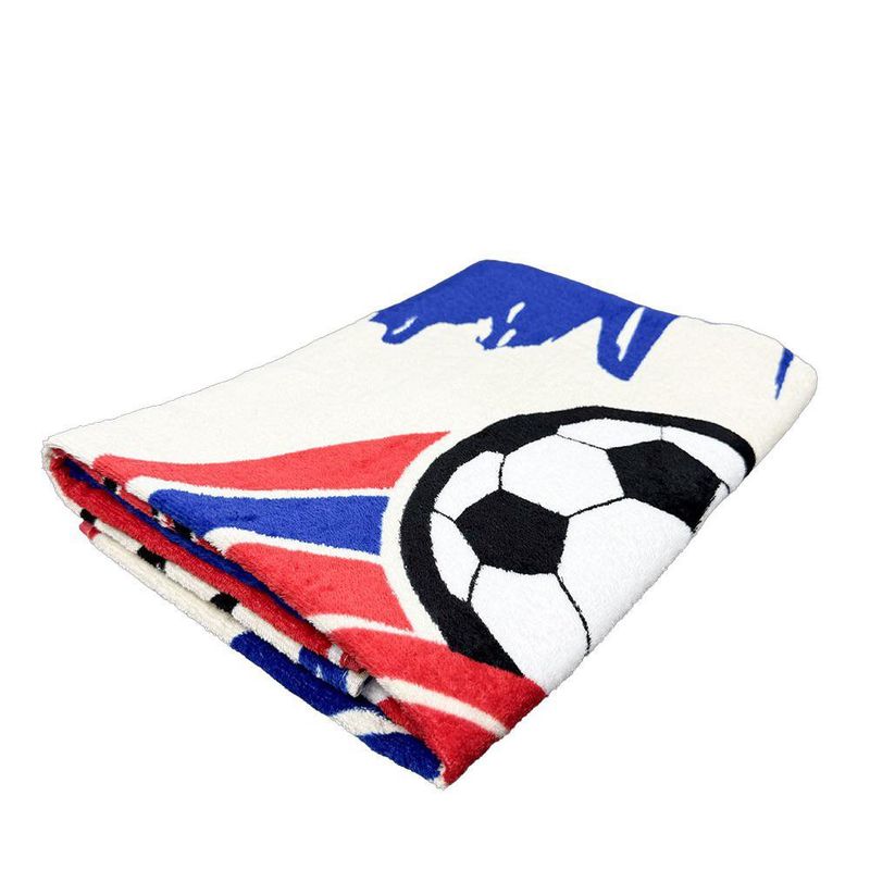 Toalla Mundial de Francia Semi Playa de 30 x 60 Plg Color Azul, Blanco y Rojo