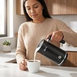 Espumador de Leche Eléctrico 500W Automático para Espuma Fría y Caliente Negro
