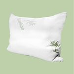 Almohada de Memory Foam de 71 x 48 cm Firmeza Alta con Cobertor de Bambú Verde