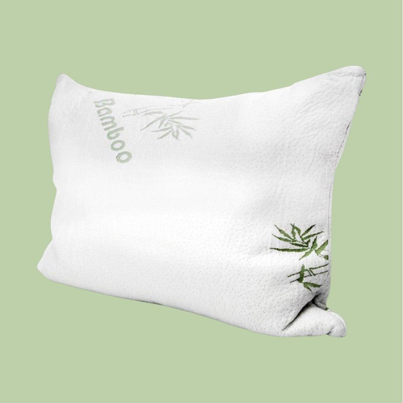 Almohada de Memory Foam de 71 x 48 cm Firmeza Alta con Cobertor de Bambú Verde