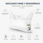 Almohada de Memory Foam de 71 x 48 cm Firmeza Alta con Cobertor de Bambú Verde