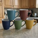 Taza de Gres Cerámico Stylish de 12 oz para Café o Té - Colores Surtidos