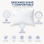 Almohada Hipoalergénica Estándar de 45 x 60 cm Firmeza Suave Blanca
