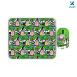 Kit de Mouse Inalámbrico y Mouse Pad Toy Story Buzz Lightyear 2.4 GHz 1200 DPI Verde