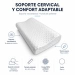 Almohada de Memoria de 50 x 30 x 10 cm Firmeza Media con Funda Texturizada Blanca
