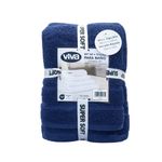 Set de 4 Toallas Qdry para Baño Color Azul