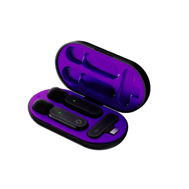 Micrófonos Inalámbricos de Solapa VOX01 2.4 GHz USB-C con Estuche de Carga