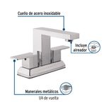 Grifo Mezclador Kubo de 4 plg para Lavamanos Color Cromo