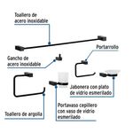 Kit de 6 Accesorios Kubo para Baño Color Negro Mate