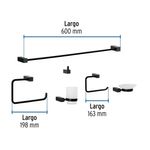 Kit de 6 Accesorios Kubo para Baño Color Negro Mate