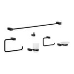 Kit de 6 Accesorios Kubo para Baño Color Negro Mate