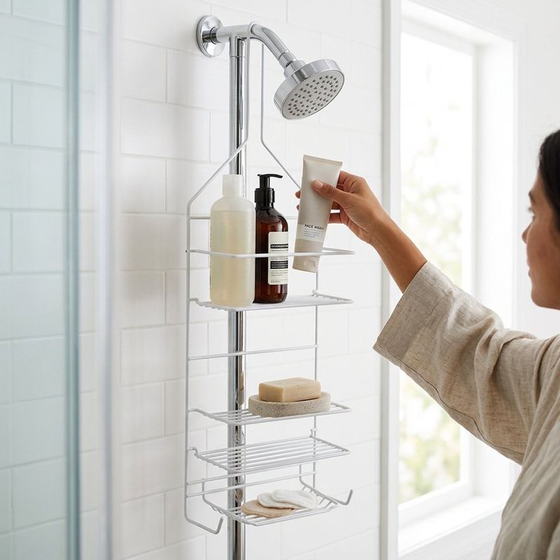 Organizador de Ducha Grande para Baño Color Blanco