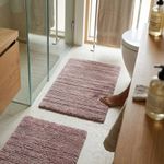 Set de 2 Alfombras Reversibles para Baño Color Peach