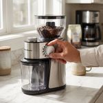Molino de Café para 2 a 14 Tazas con 18 Niveles de Molienda Plateado y Negro