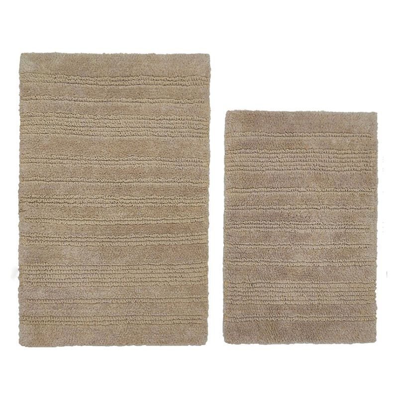 Set de 2 Alfombras Reversibles para Baño Color Café