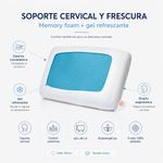Almohada de Memoria con Gel Luxury de 60 x 40 cm Firmeza Media Blanca