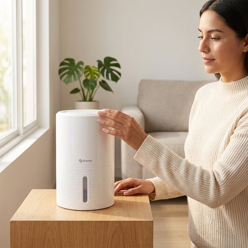 Deshumidificador Electrónico de 800 mL para 5 m² con Autoapagado Blanco