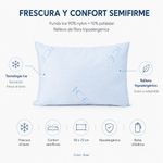 Almohada Refrescante Estándar de 50 x 72 cm Firmeza Media con Cobertor Cooling Azul