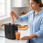 Extractor de Jugos Compacto 400W con Filtro de Acero Inoxidable Negro