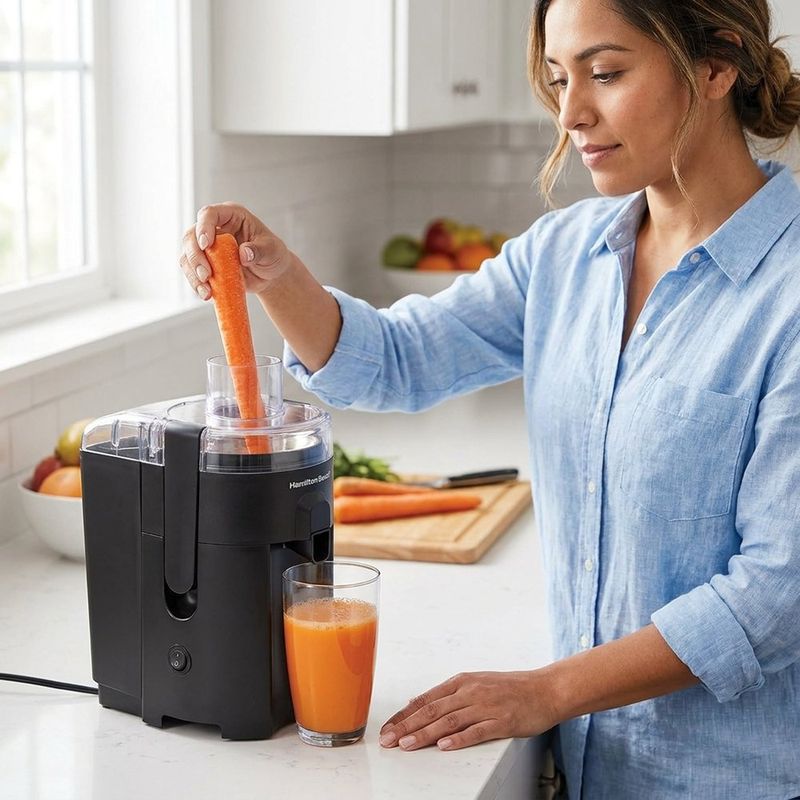 Extractor de Jugos Compacto 400W con Filtro de Acero Inoxidable Negro