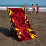 Toalla Mundial de España Semi Playa de 30 x 60 Plg Color Rojo y Amarillo