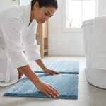 Set de 2 Alfombras Reversibles para Baño Color Turquesa