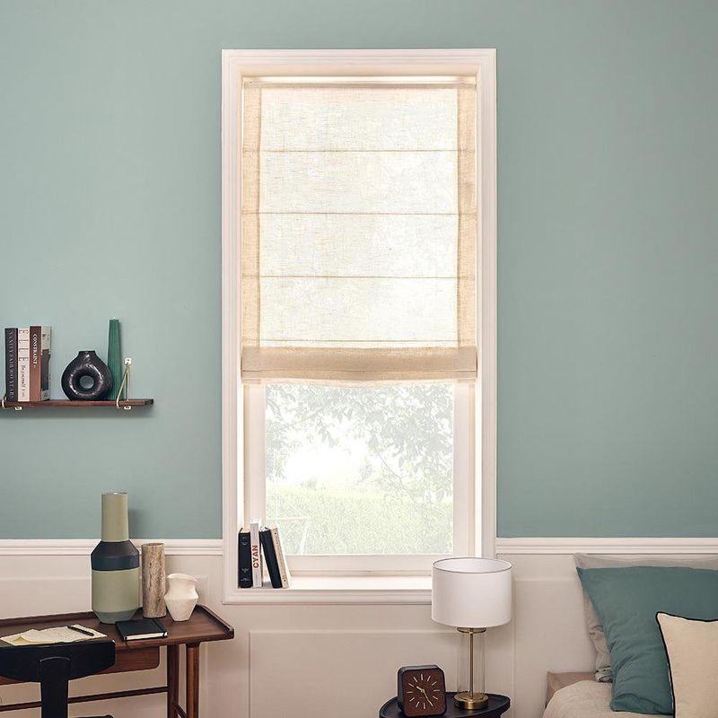 Persiana Romana Charlina Pleat 105 x 175 cm para Ventana Color Beige