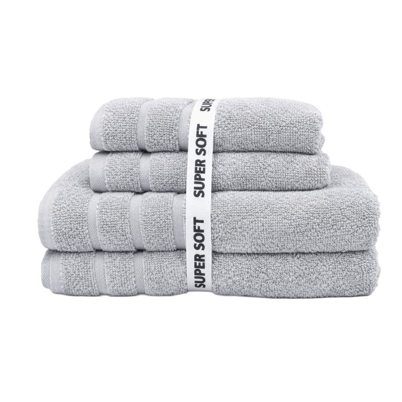 Set de 4 Toallas Qdry para Baño Color Gris