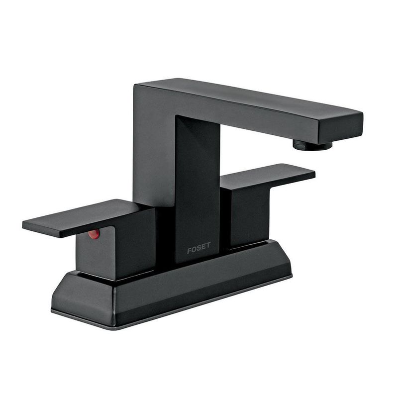 Grifo Mezclador Kubo de 4 plg para Lavamanos Color Negro Mate