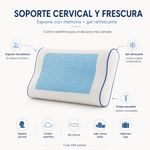Almohada de Memoria con Gel de 50 x 30 cm Firmeza Media y Funda Transpirable Blanca