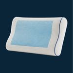 Almohada de Memoria con Gel de 50 x 30 cm Firmeza Media y Funda Transpirable Blanca
