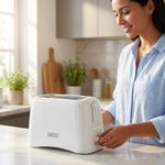 Tostador de Pan para 2 Rebanadas 800W con Control de Tostado Blanco