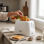 Tostador de Pan para 2 Rebanadas 800W con Control de Tostado Blanco