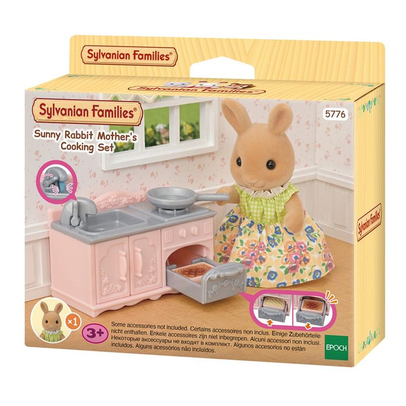 Sylvanian Families Sunny Rabbit Mother’s Cooking Set con Figura y Accesorios