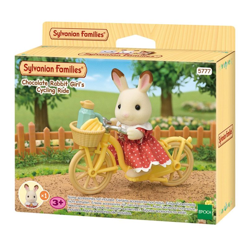 Sylvanian Families Chocolate Rabbit Girl’s Cycling Ride con Figura y Accesorios