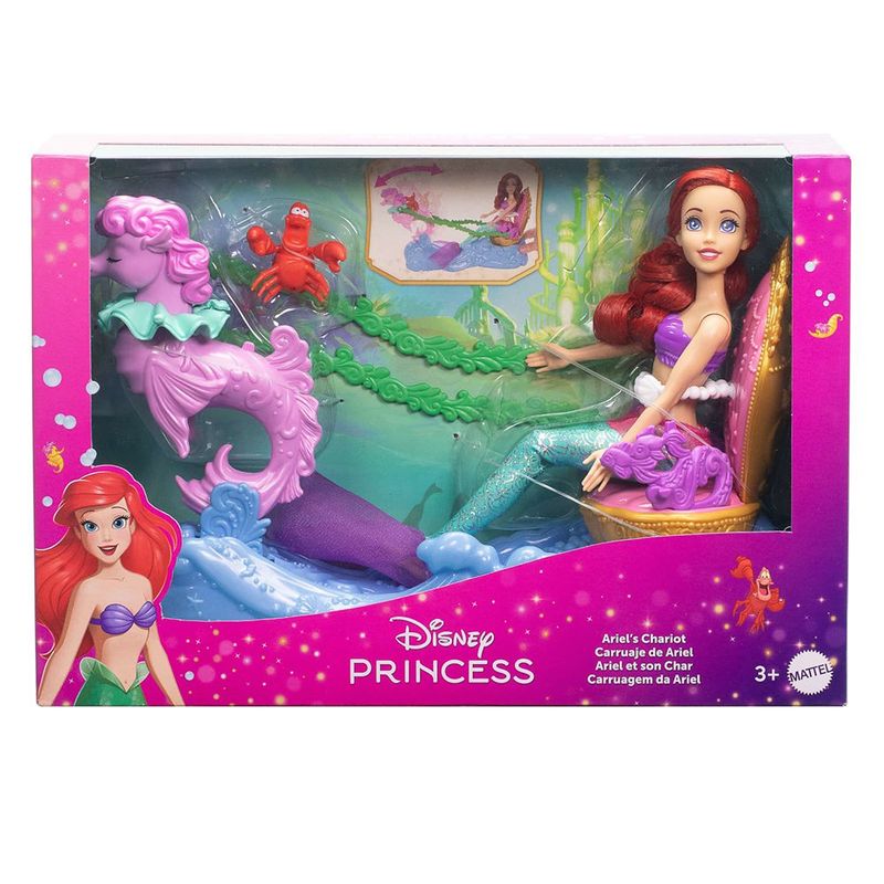 Muñeca Ariel Disney Princess con Carruaje Marino y Accesorios
