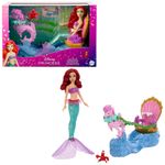 Muñeca Ariel Disney Princess con Carruaje Marino y Accesorios