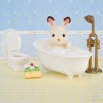 Sylvanian Families Chocolate Rabbit Boy’s Bath Time Set con Figura y Accesorios