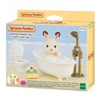 Sylvanian Families Chocolate Rabbit Boy’s Bath Time Set con Figura y Accesorios